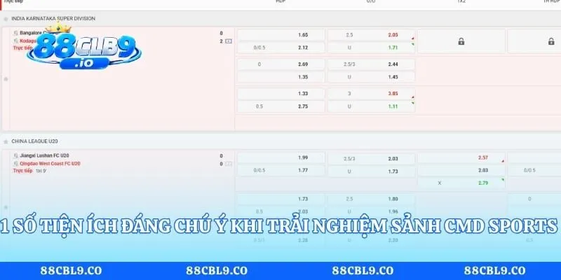 1 số tiện ích đáng chú ý khi trải nghiệm sảnh CMD Sports