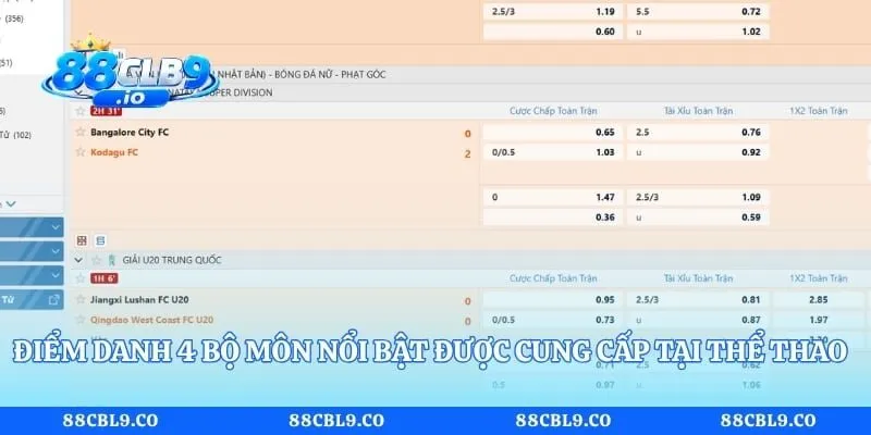 Điểm danh 4 bộ môn nổi bật được cung cấp tại thể thao 88CLB