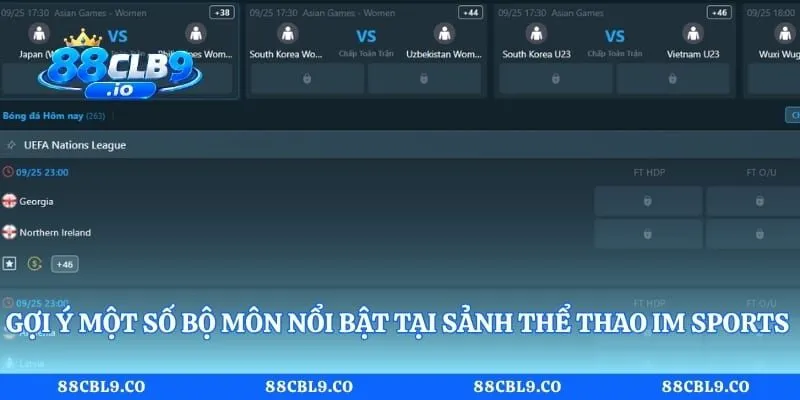 Gợi ý một số bộ môn nổi bật tại sảnh thể thao IM Sports
