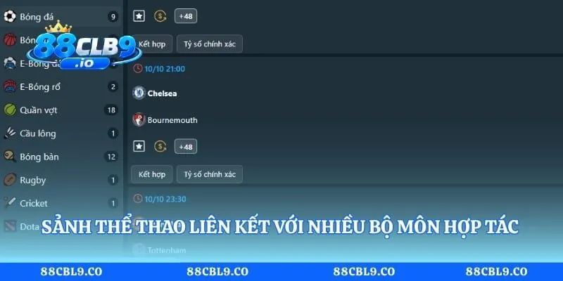Sảnh thể thao liên kết với nhiều bộ môn hợp tác cùng nhà cái