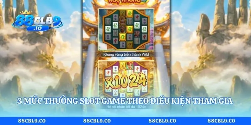 3 mức thưởng slot game theo điều kiện tham gia và quy định từng phòng