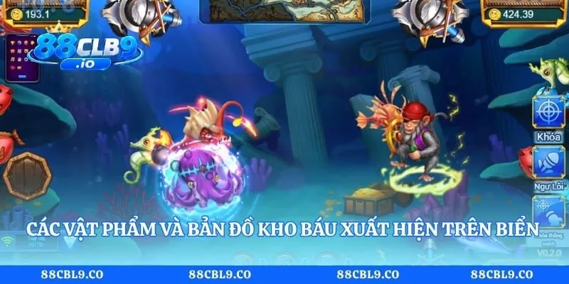Các vật phẩm và bản đồ kho báu xuất hiện trên biển